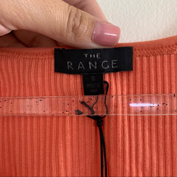 The Range NYC Alloy Ribbed Henley Tank Top in Terracotta 
Size Small - Picture 10 of 10